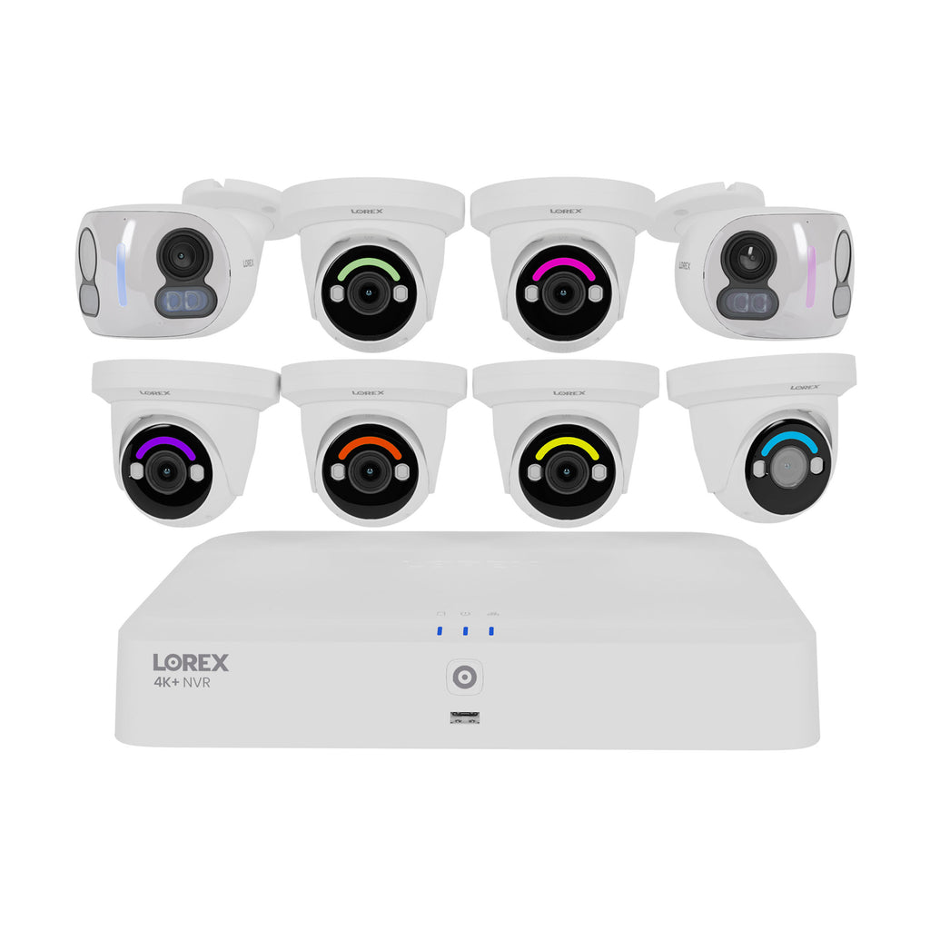 Lorex Classic 2TB NVR W/ 6X 4K+ Turret Cameras & 2X Dual Lens 4K Cameras