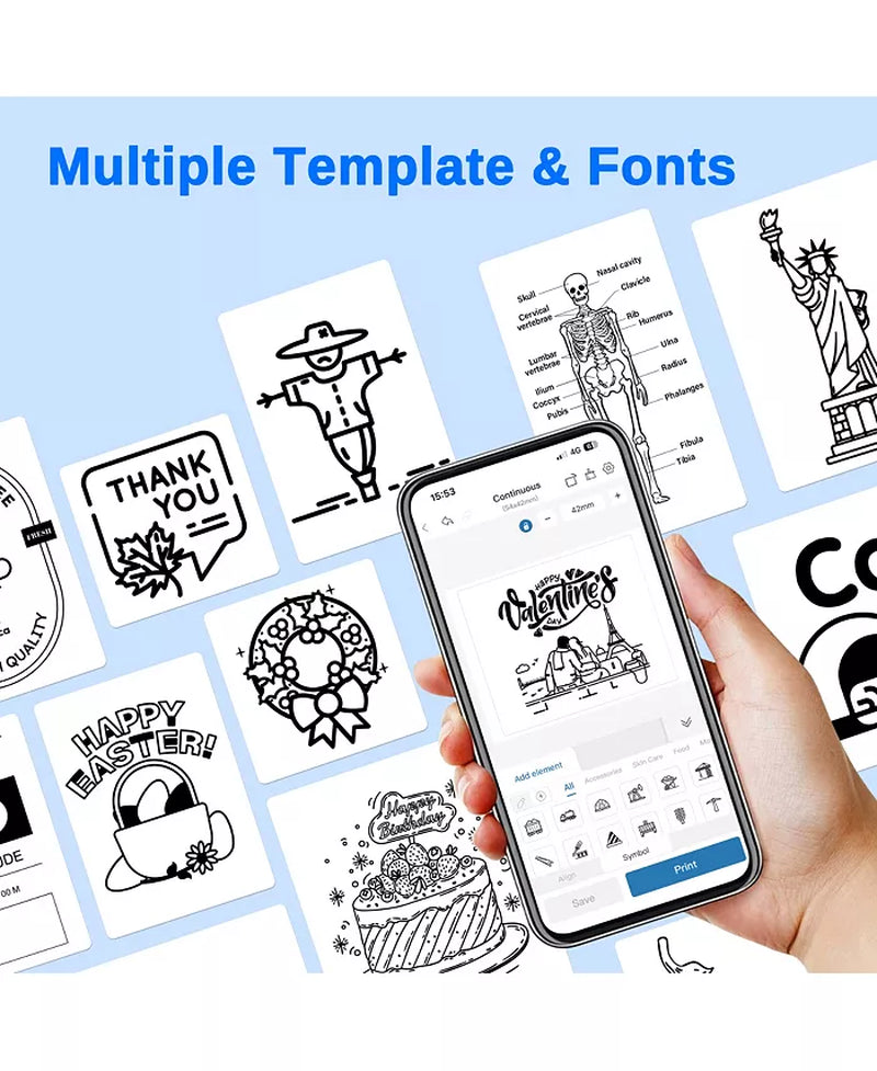 Nelko PM230 Mini Bluetooth Sticker Printer Â Portable Thermal Printer with 3 Paper Rolls, Templates for Phone/Tablet Â Easy Labeling Anywhere