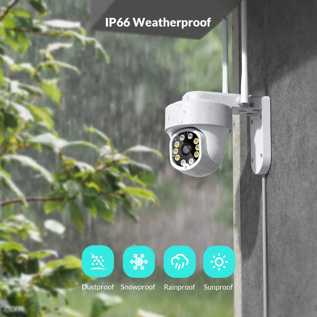 Security Cameras Wireless Wi-Fi,  360° View Home Surveillance Outdoor Cameras, Only 2.4G Wifi