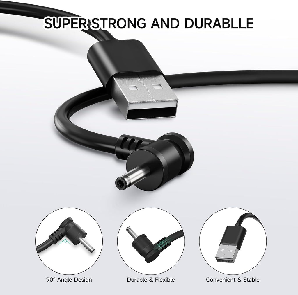 8M/26Ft Charge Cable with DC Power Adapter Compatible with Ring Stick up Cam Battery 3Rd Gen/2Nd Gen/Plug-In, Weatherproof Cable to Continuously Charge Your Camera, Black