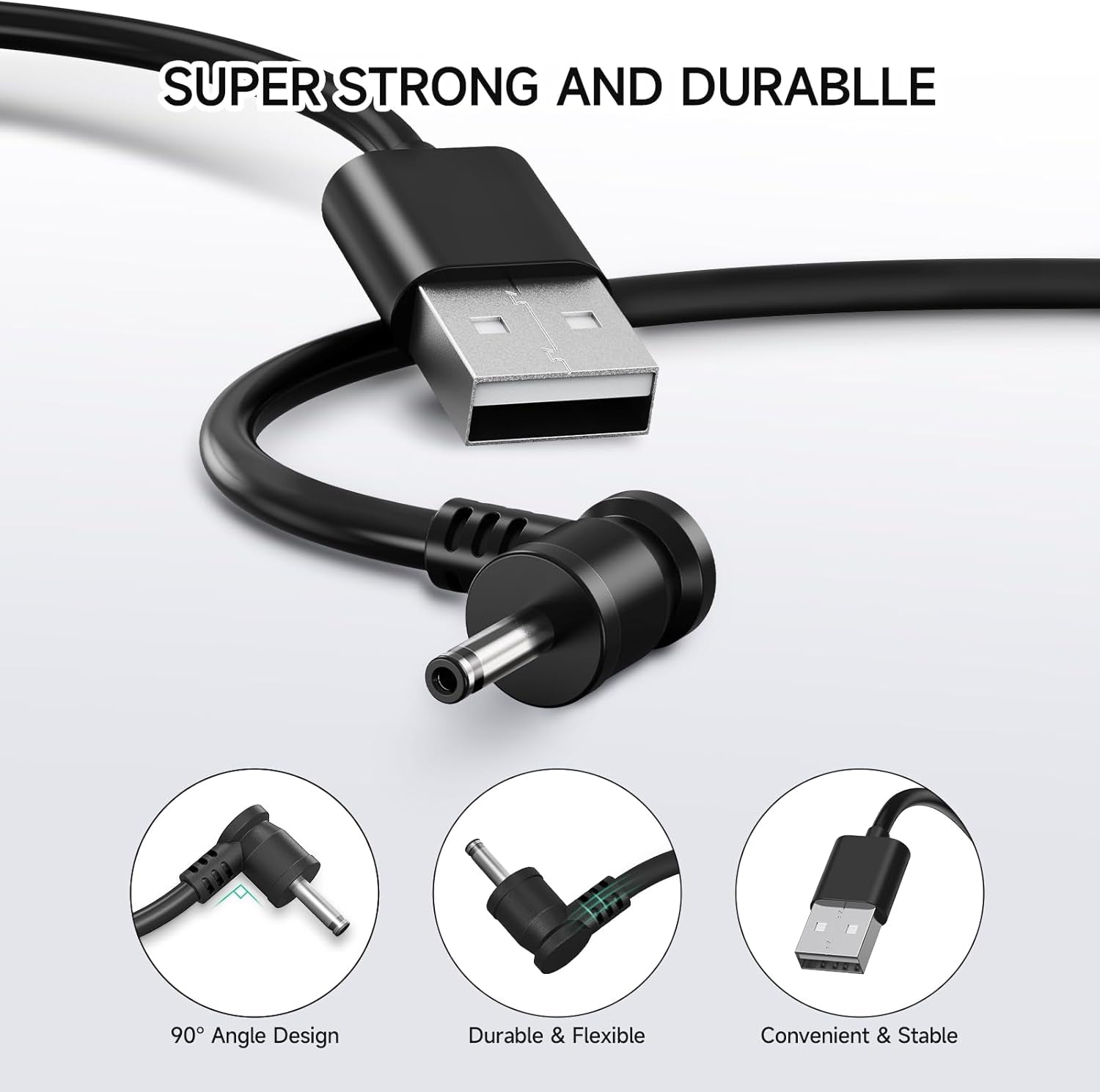 8M/26Ft Charge Cable with DC Power Adapter Compatible with Ring Stick up Cam Battery 3Rd Gen/2Nd Gen/Plug-In, Weatherproof Cable to Continuously Charge Your Camera, Black