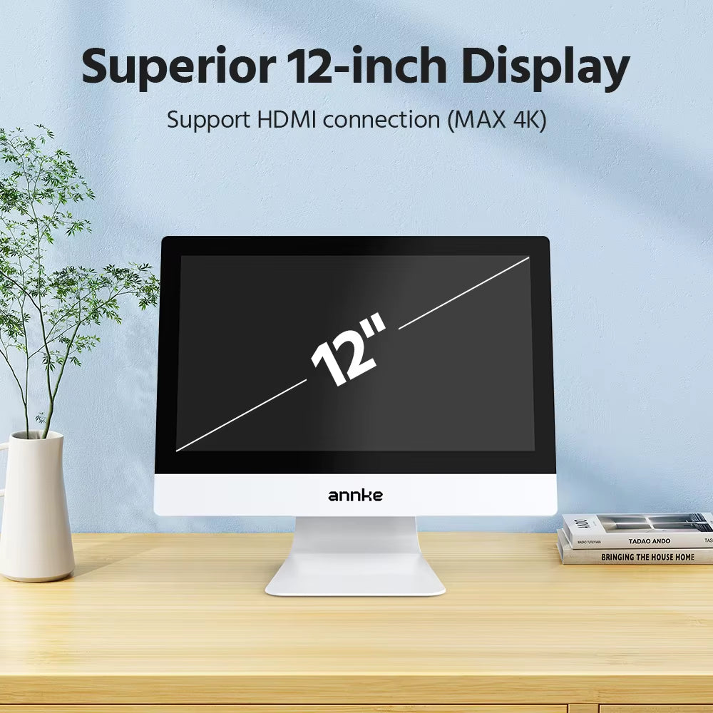 4MP Solar Security Cameras 10CH 12 in LCD 2.4G 5.8G PTZ Wifi Security Cameras PIR Color Night Vision Camera Security Wifi