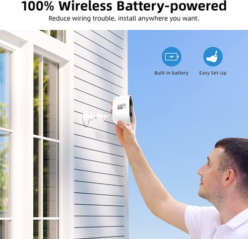 2K Security Cameras Wireless Outdoor, Battery Powered for Home Security Cameras