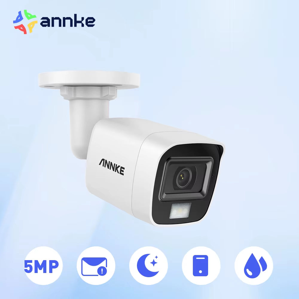5MP Smart Light Video Surveillance Cameras 5MP Bullet Cameras Audio Recording Outdoor Weatherproof Security Cameras