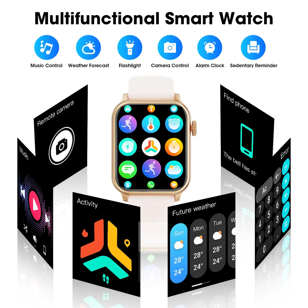 46Mm Extra Large Battery Smartwatch, (Answer Make Calls/Standby Time 60 Days/120+ Sport Mode)Fits for Android and Iphone Devices,Perfect Gift (Pink)