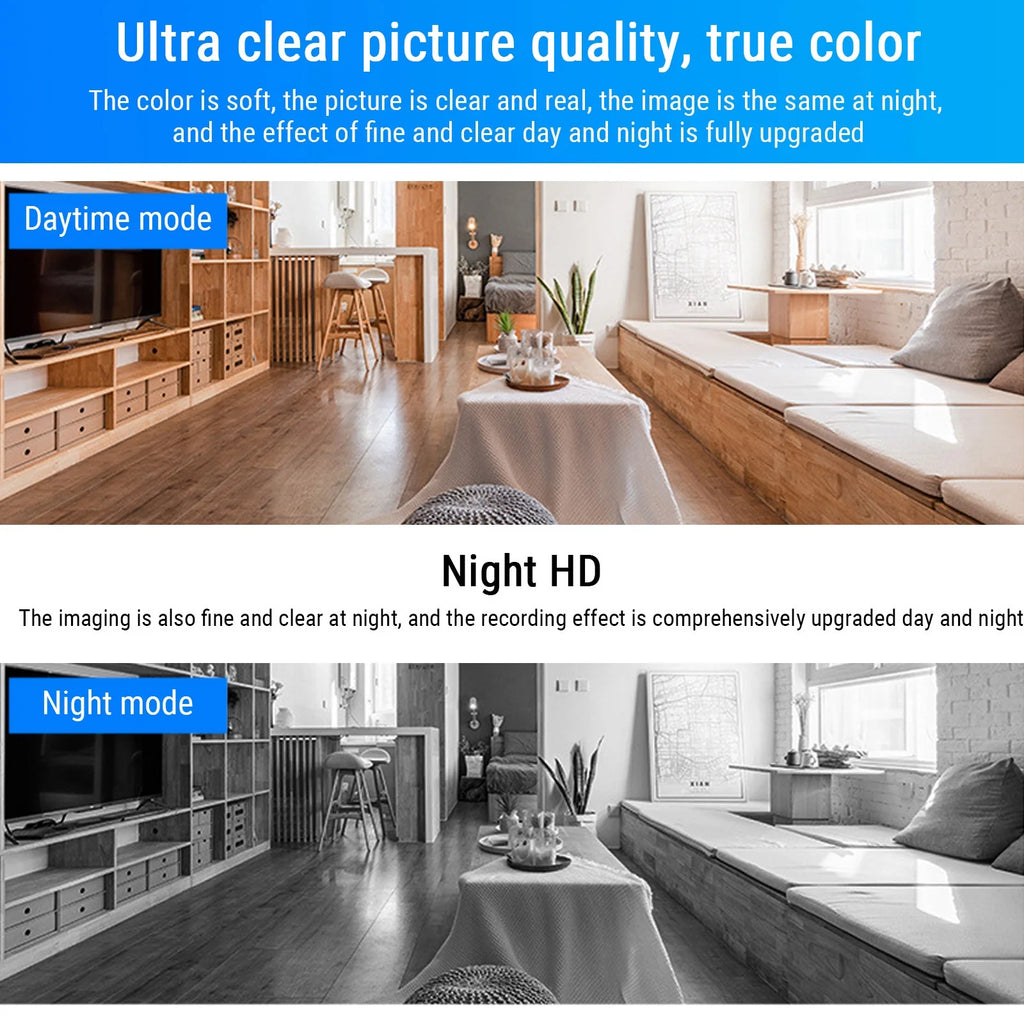 Mini Wifi Cameras,Wireless Cameras 2.4G Wifi,Built in Battery,Hd 1080P Home Security Cameras,Smart Cameras with Night Vision,Up to 128GB Card