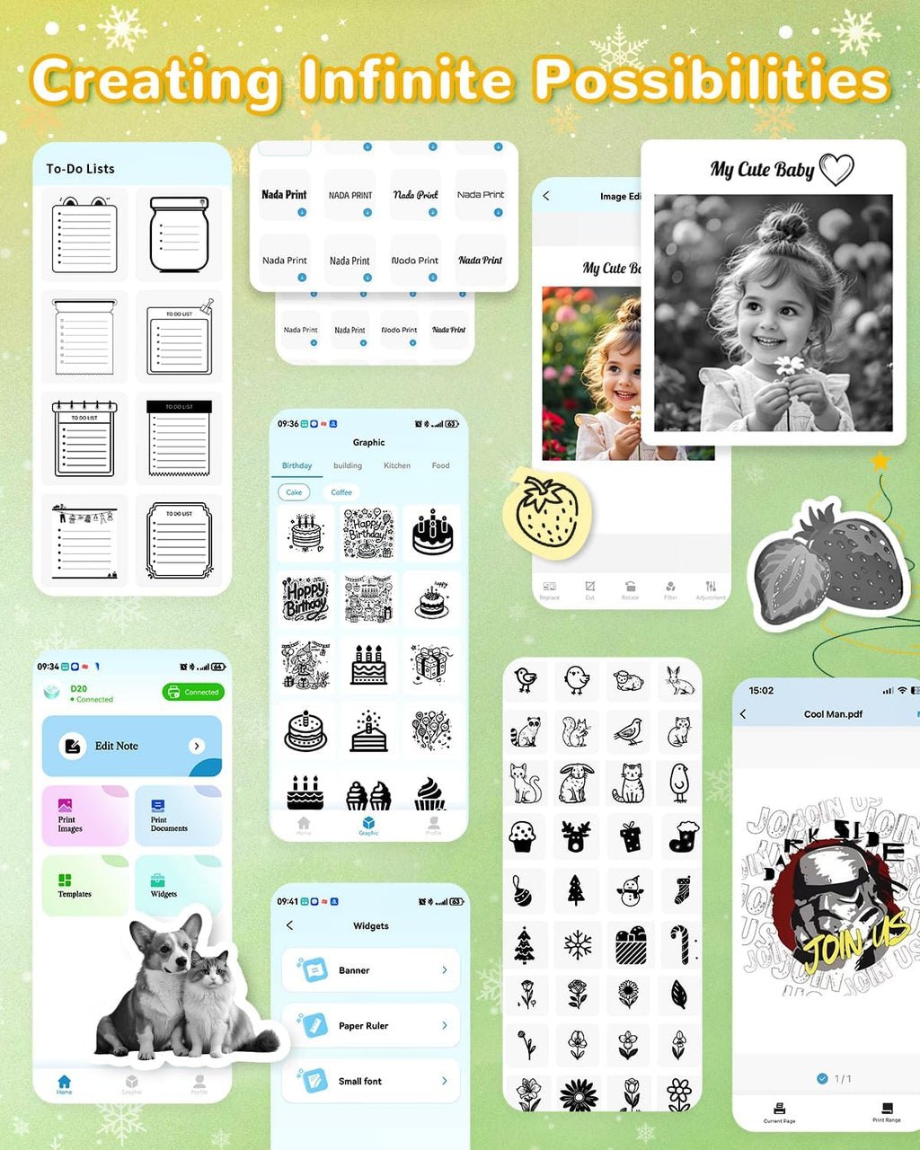 Sticker Printer, Print Pods Mini Printer, Bluetooth Thermal Sticker Maker Machin