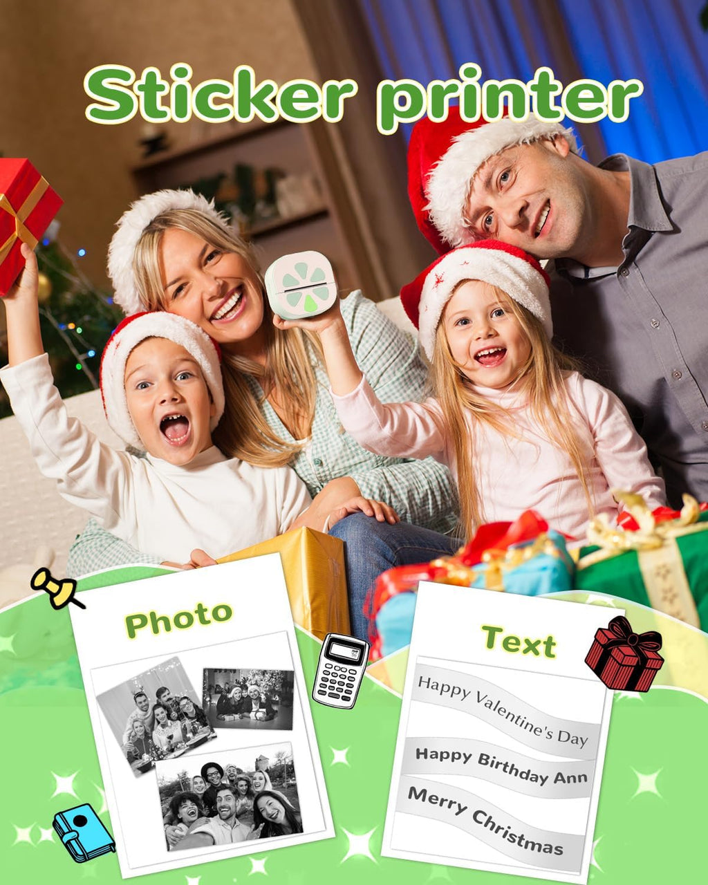 Sticker Printer, Print Pods Mini Printer, Bluetooth Thermal Sticker Maker Machin